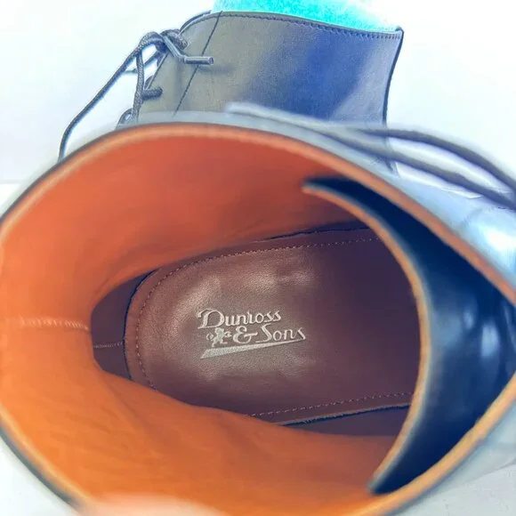 Dunross & Sons Mens Ankle Dress Shoes 11.5 Black Leather Lace Up NEW - Picture 7 of 8